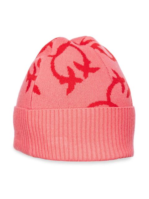 PINKO logo-jacquard beanie hat