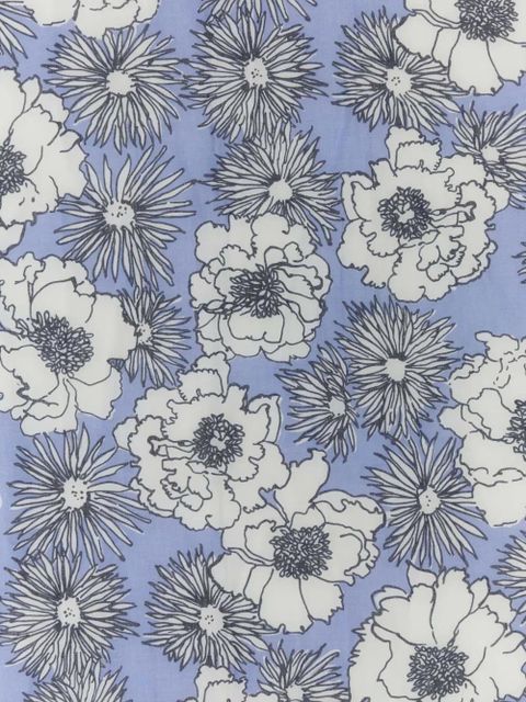 Prada floral-print cotton scarf - Blue