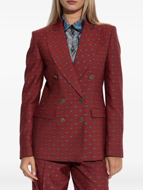 ETRO paisley-print double-breasted blazer - Red