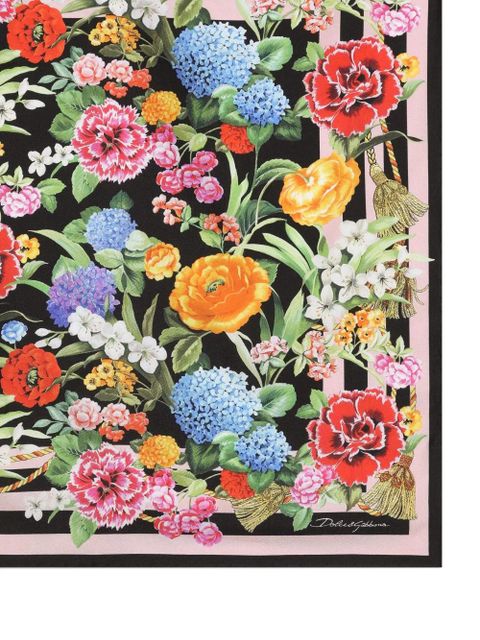 Dolce & Gabbana floral-print foulard - Black - zdjęcie produktu nr 2