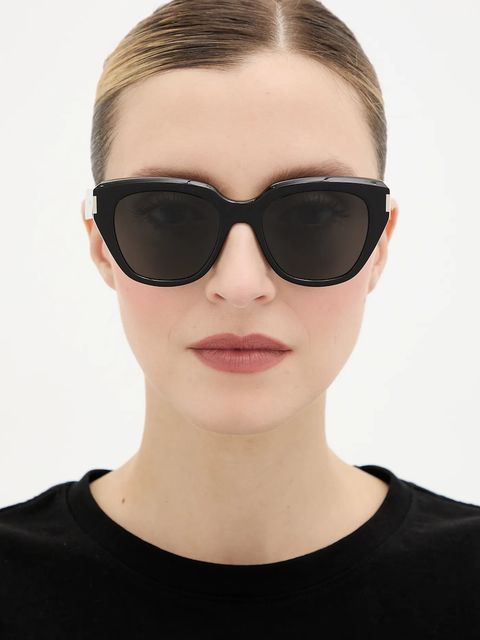 Saint Laurent okulary przeciwsłoneczne damskie kolor czarny SL 827