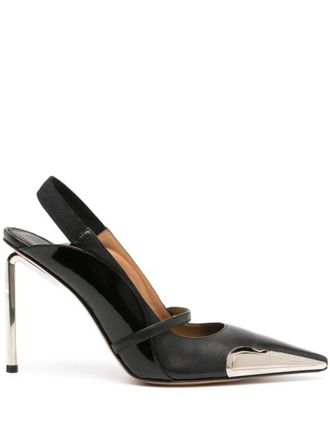 Off-White Allen 100mm leather slingback pumps - Black - zdjęcie produktu nr 1