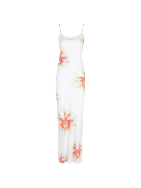Casablanca The Glitch Orchid floral-print ribbed maxi dress - White - zdjęcie produktu nr 1