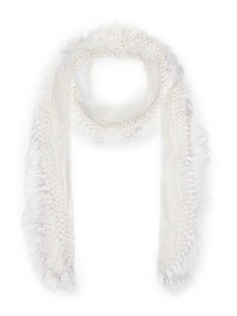 Blumarine fringed crochet scarf - White - zdjęcie produktu nr 1