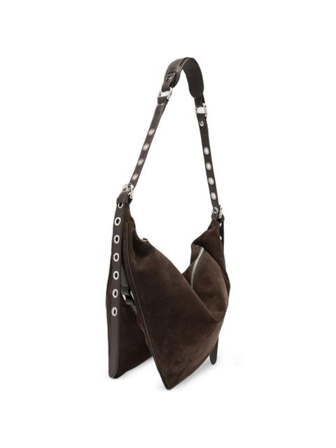 BY FAR Trayana triangular adjustable-straps crossbody bag - Brown