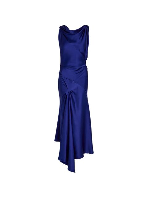 Victoria Beckham draped twist midi dress - Blue - zdjęcie produktu nr 1