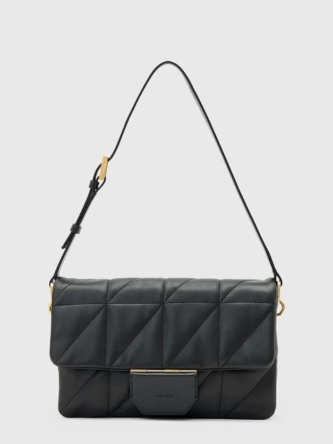 AllSaints torebka skórzana ONDINE kolor czarny W212XD - zdjęcie produktu nr 1