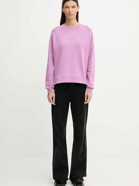 Marc O'Polo bluza bawełniana damska kolor fioletowy gładka 5000009291