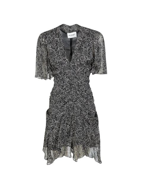 MARANT ÉTOILE floral V-neck mini dress - Black - zdjęcie produktu nr 1