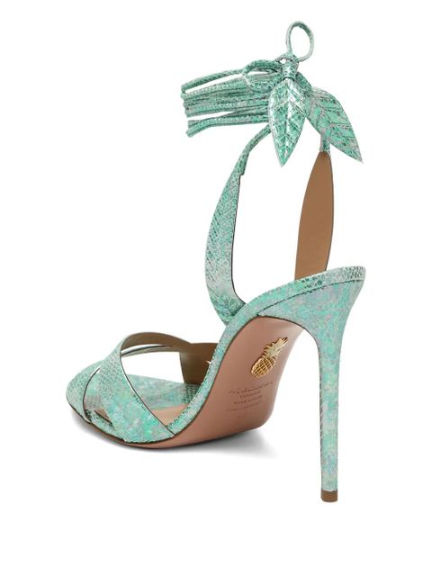 Aquazzura 105mm leaf-detail ankle-tie sandals - Green - zdjęcie produktu nr 2