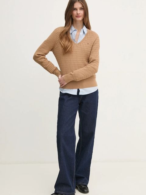 Tommy Hilfiger koszula damska kolor niebieski regular z kołnierzykiem klasycznym WW0WW44084