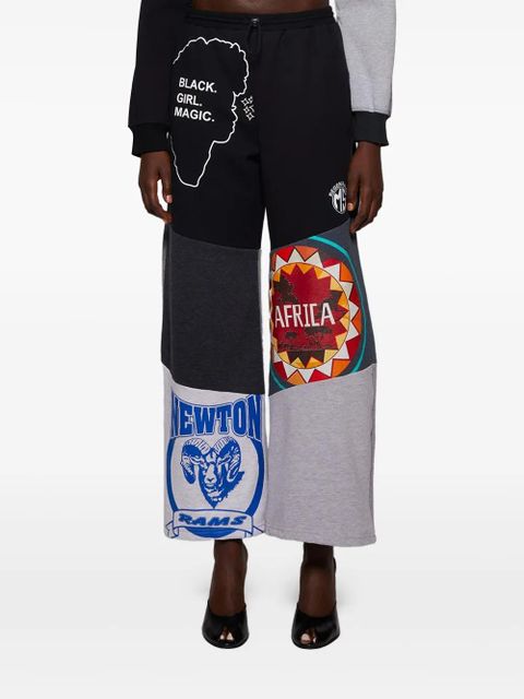 Marine Serre upcycled graphic sweat pants - Black