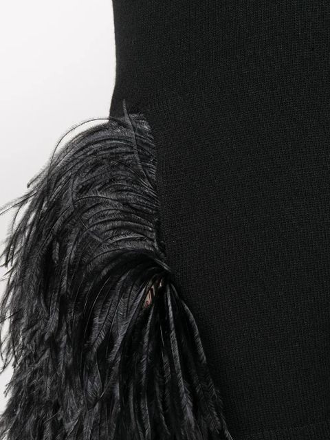 Valentino Garavani feather trim jumper - Black