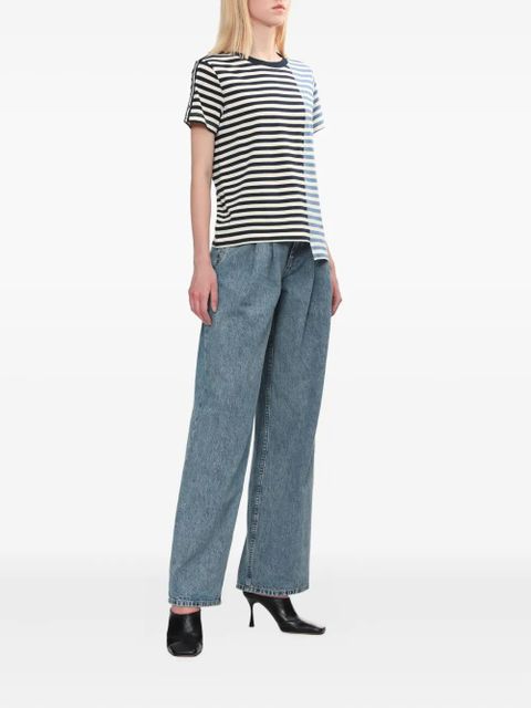 3.1 Phillip Lim striped panelled t-shirt - Black - zdjęcie produktu nr 2