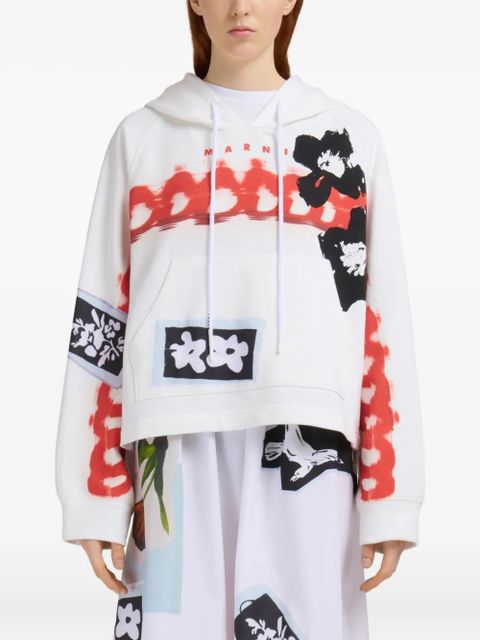 Marni graphic-print hoodie - White