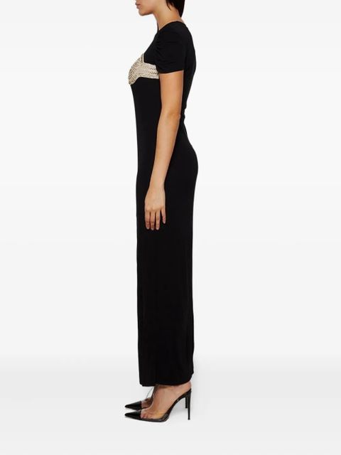 Christopher Esber crochet crystal tee dress - Black