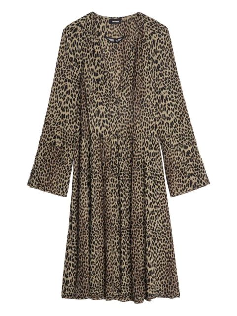 Zadig&Voltaire Rinas leopard-print V-neck mini dress - Brown - zdjęcie produktu nr 1