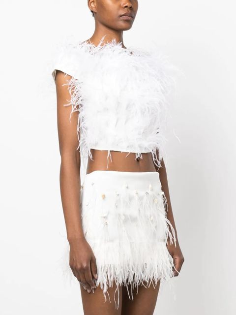 Cult Gaia Sosha feather top - White