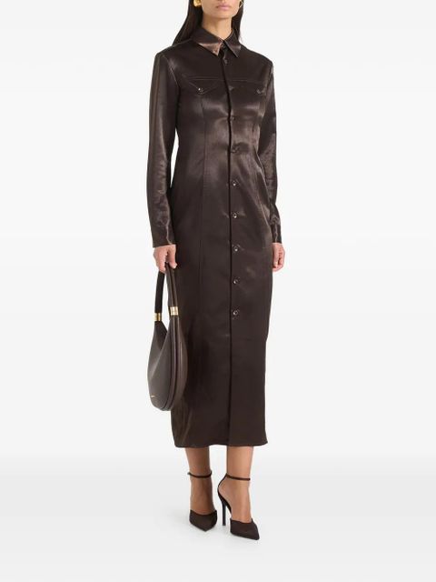 Manière De Voir Etta tie crinkled shirt - Brown - zdjęcie produktu nr 2