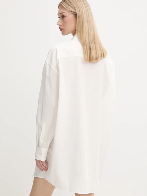 Tommy Jeans sukienka bawełniana kolor biały mini oversize DW0DW21122