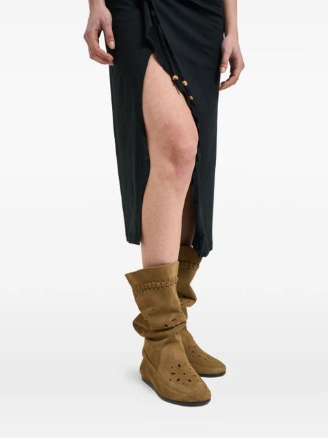 ISABEL MARANT Juliane ruffled one-shoulder midi dress - Neutrals