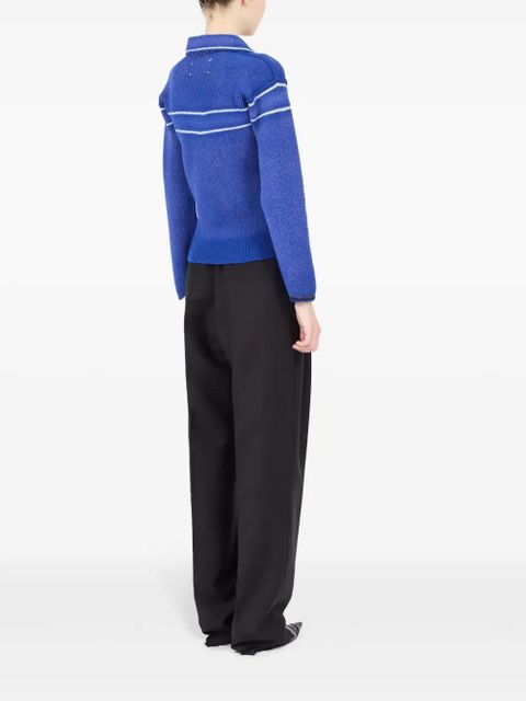 Maison Margiela striped cardigan - Blue - zdjęcie produktu nr 2