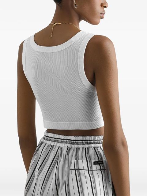 Dolce & Gabbana ribbed crop top - White
