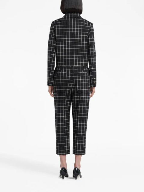 Marni checked wool trousers - Black