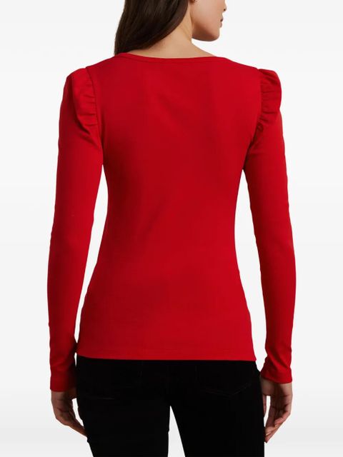 Lauren Ralph Lauren puff-sleeve square-neck top - Red