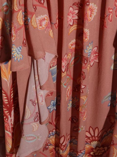 FARM Rio floral-print ruffled skirt - Pink