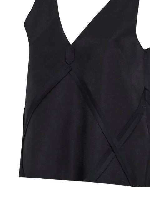 MM6 Maison Margiela panelled V-neck top - Black - zdjęcie produktu nr 2