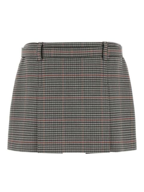 Miu Miu checked mini skirt - Grey