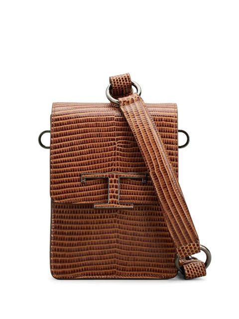 Tod's logo-plaque leather crossbody bag - Brown - zdjęcie produktu nr 1