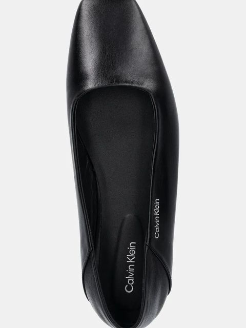 Calvin Klein baleriny skórzane FLAT BALLERINA - LTH kolor czarny HW0HW02463
