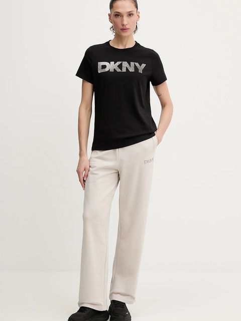 Dkny t-shirt bawełniany damski kolor czarny DP6T1557