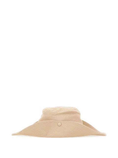 The Attico logo-embroidered wide-brim hat - Neutrals