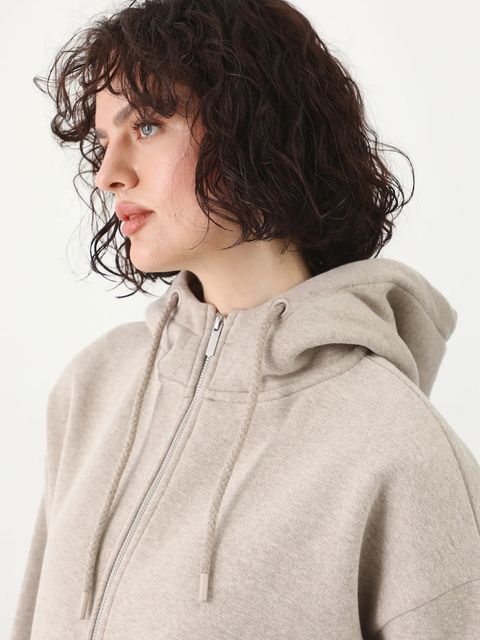 Medicine bluza damska kolor beżowy z kapturem