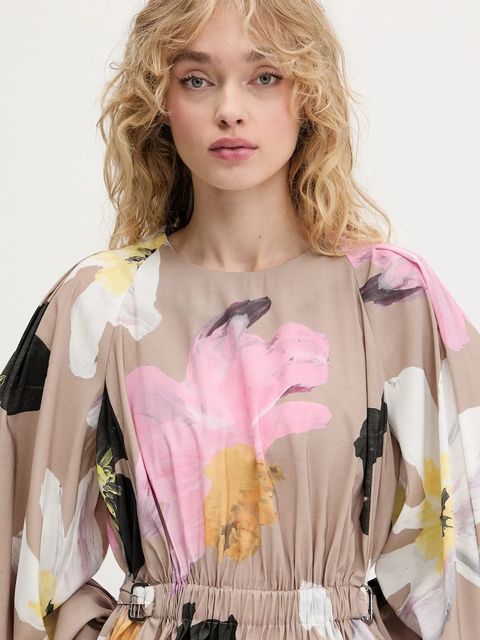 Stine Goya bluzka damska kolor beżowy wzorzysta SG-PF25-T064-2070