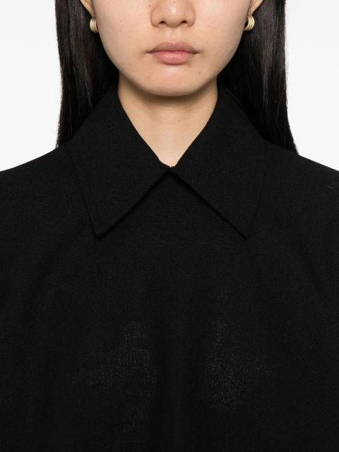 Jil Sander wool collared top - Black