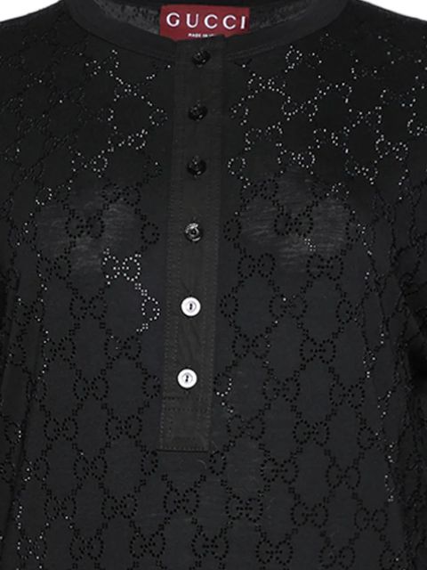 Gucci monogram buttoned T-shirt - Black - zdjęcie produktu nr 2