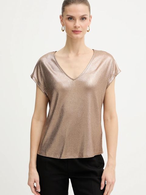 Morgan t-shirt damski kolor złoty DWHITE - zdjęcie produktu nr 1