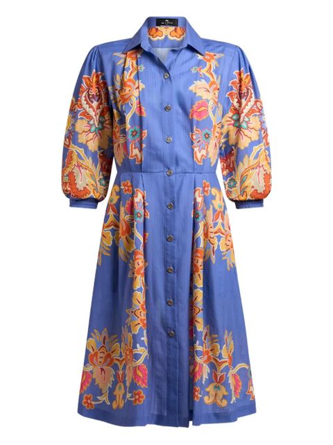 ETRO floral-motif shirt dress - Blue - zdjęcie produktu nr 1