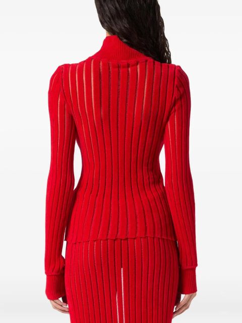 Blumarine high-neck ribbed sweater - Red