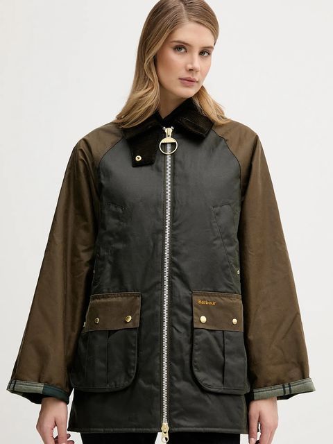 Barbour kurtka woskowana Kettlewell kolor zielony przejściowa oversize LWX1519 - zdjęcie produktu nr 1