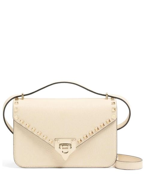 Valentino Garavani Rockstud small shoulder bag in grainy calfskin - Neutrals - zdjęcie produktu nr 1