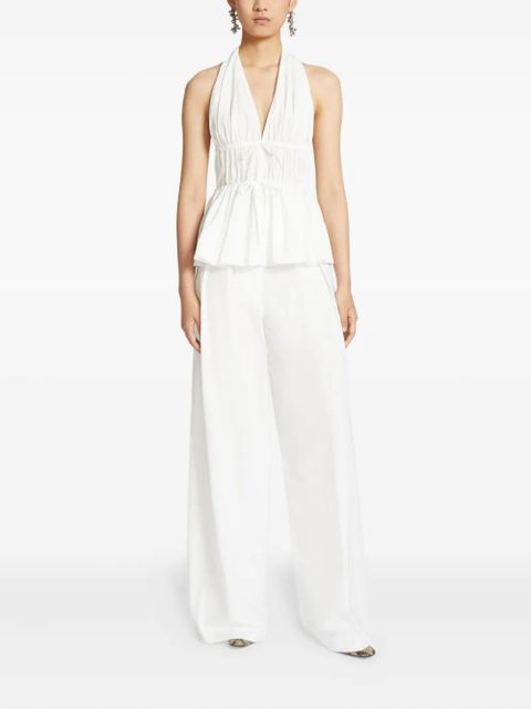 DRIES VAN NOTEN pleated wide-leg trousers - White - zdjęcie produktu nr 2