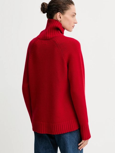 ZADIG&VOLTAIRE sweter kaszmirowy damski kolor czerwony ciepły z golfem KWSW02793