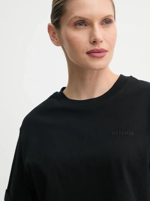 Pinko t-shirt bawełniany damski kolor czarny 104882 A2HN
