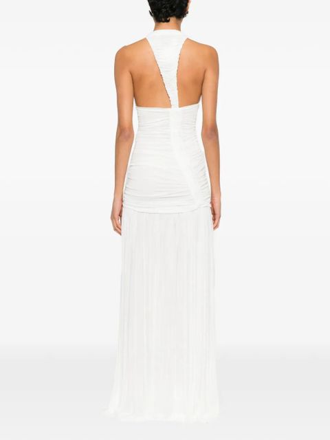 Christopher Esber V-neck pleated maxi dress - White