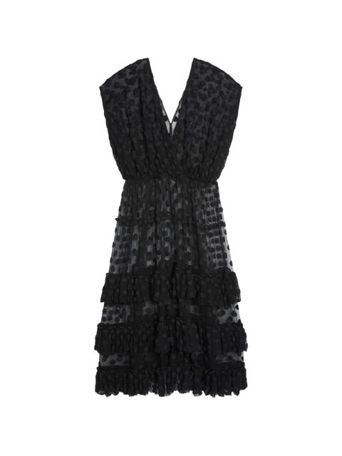 DRIES VAN NOTEN ruffled mesh dress - Black - zdjęcie produktu nr 1